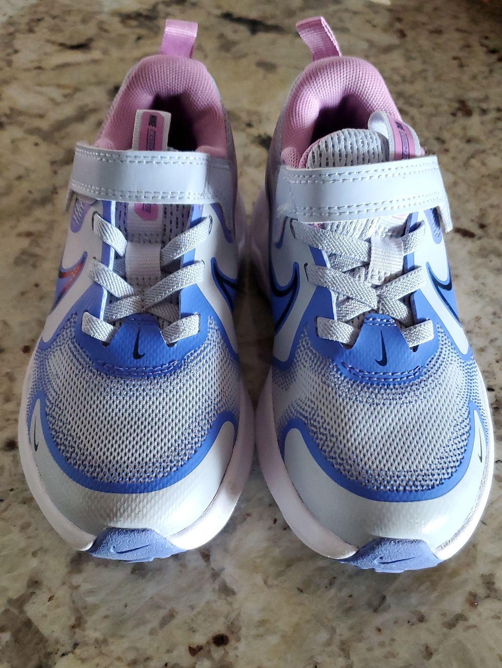 Nike Kids Blue, Pink and White Athletic Sneakers, Girls Size 11.5